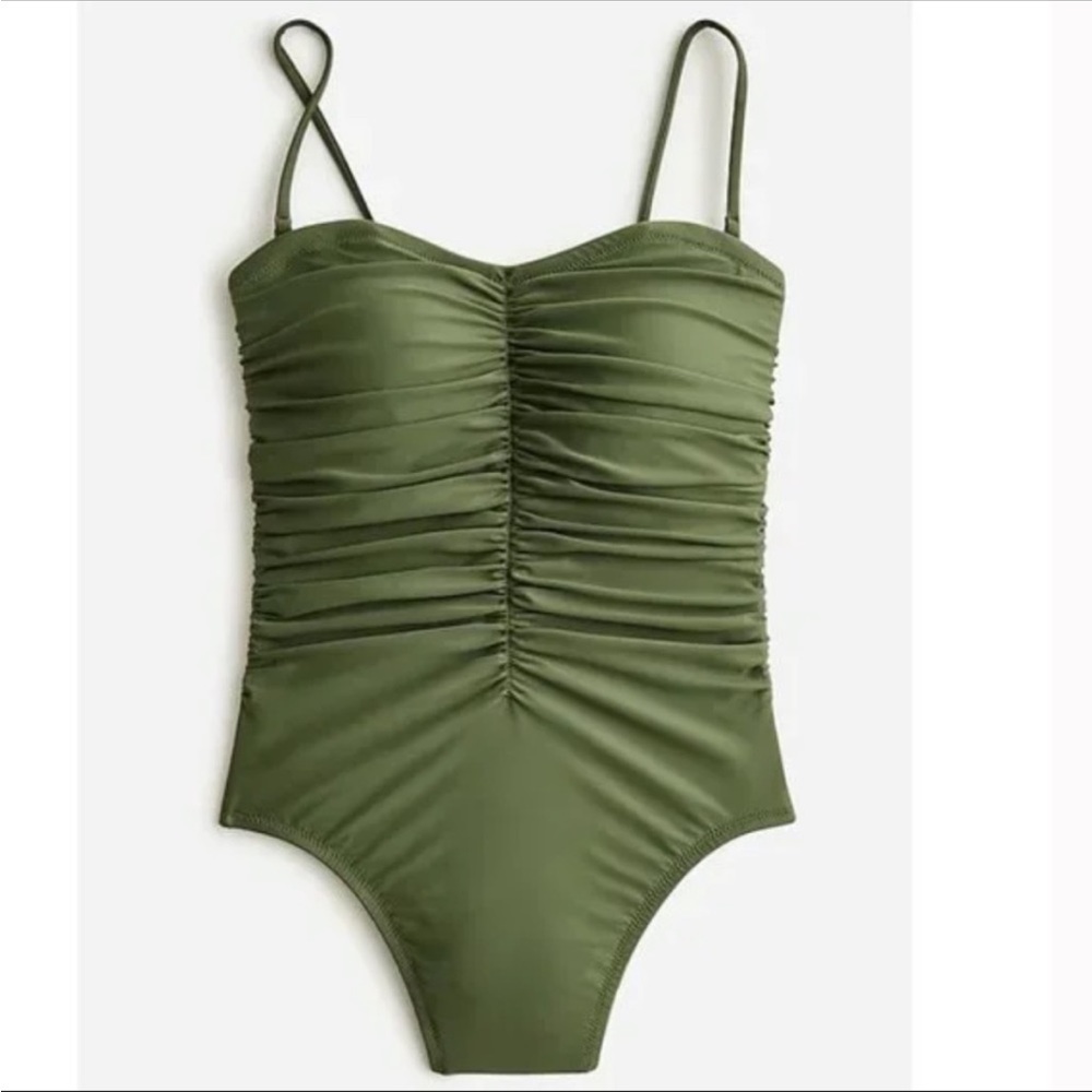NWT J. Crew Runched Sweetheart one-piece Swimsuit, sz 6